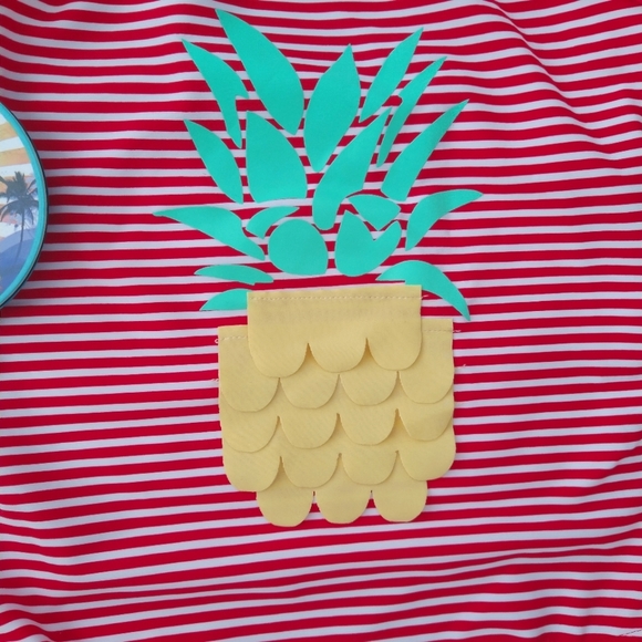 NWT Girls Toddler Stripe Pineapple UPF 50+ Protection One Piece Swimsuit - Picture 3 of 6